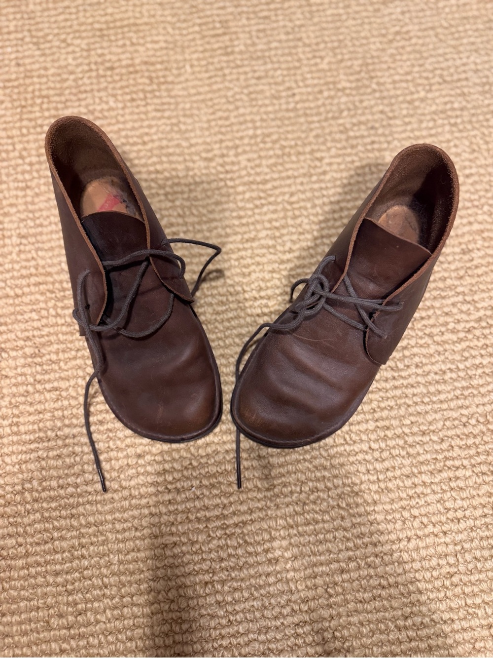 Women's Brown Leather Lace-Up Casual Shoes